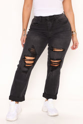 My Best Boyfriend Ripped Jeans - Black Ins Street
